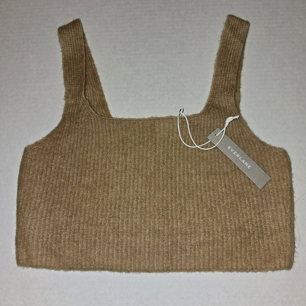Everlane Camel Yak And Wool Blend The‎ Cozy Stretch Knit Cropped Tank Sz MED NWT
